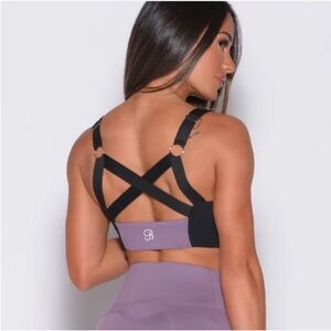 Bombshell Sportswear Violet Frost Banded Sports Bra Small